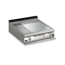 Baron Q70FTT/G825 Queen7 Countertop Gas Flat/Ribbed Chrome Griddle Plate Thermostat Cont. - 800mm