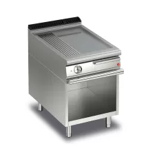 Baron Q70FTV/E620 Queen7 Electric Flat/Ribbed Mild Steel Griddle Plate On Open Cabinet - 600mm