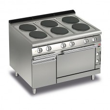 Baron Q70PCF/E120 Queen7 Electric Range 6 Round Cast Iron Plate and Electric Oven - 1200mm