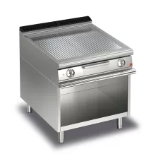 Baron Q70FTV/E815 Queen7 Electric Ribbed Chrome Griddle Plate On Open Cabinet - 800mm
