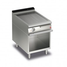Baron Q70FTV/E610 Queen7 Electric Ribbed Mild Steel Griddle Plate On Open Cabinet - 600mm