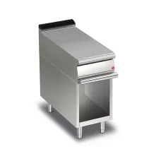 Queen7 Equipment Matching Stainless Bench Top With Drawer On Open Cabinet - 400mm