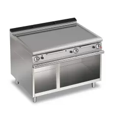 Baron Q70FTTV/G1200 Queen7 Gas Flat Mild Steel Griddle Plate Thermostat Cont. On Open Cabinet - 1200mm