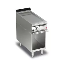 Baron Q70FTTV/G400 Queen7 Gas Flat Mild Steel Griddle Plate Thermostat Cont. On Open Cabinet - 400mm