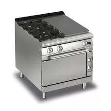Baron Q70TPMF/GE8003SX Queen7 Gas Solid Top Range With 2 Burners On Left And Electric Oven - 800mm
