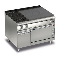 Queen7 Gas Solid Top Range With 2 Burners On Left and Electric Oven With Cupboard - 1200mm