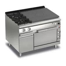Baron Q70TPF/GE1203SX Queen7 Gas Solid Top Range With 2 Burners On Left and Electric Oven With Cupboard - 1200mm
