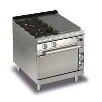 Queen7 Gas Solid Top Range With 2 Burners On Left And Gas Oven - 800mm