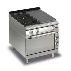 Baron Q70TPMF/G8003SX Queen7 Gas Solid Top Range With 2 Burners On Left And Gas Oven - 800mm