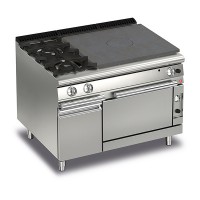 Queen7 Gas Solid Top Range With 2 Burners On Left and Gas Oven With Cupboard - 1200mm