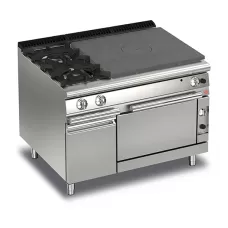 Baron Q70TPF/G1203SX Queen7 Gas Solid Top Range With 2 Burners On Left and Gas Oven With Cupboard - 1200mm