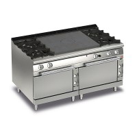 Queen7 Gas Solid Top Range With 2 Burners On Left and Right And Double Electric Ovens - 1600mm