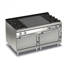 Baron Q70TP2F/G1603 Queen7 Gas Solid Top Range With 2 Burners On Left and Right And Double Gas Ovens - 1600mm