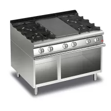 Baron Q70TPMV/G1203 Queen7 Gas Solid Top With 2 Burners On Left and Right On Open Cabinet - 1200mm