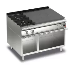 Queen7 Gas Solid Top With 2 Burners On Left On Open Cabinet - 1200mm