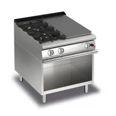 Queen7 Gas Solid Top With 2 Burners On Left On Open Cabinet - 800mm