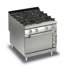 Queen9 4 Burner Gas Range With Self Cleaning System And Electric Oven - 800mm