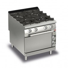 Queen9 4 Burner Gas Range With Self Cleaning System And Oven - 800mm