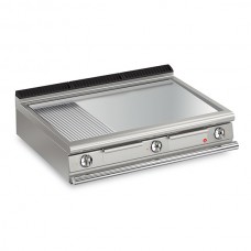 Baron Q90FT/E1225 Queen9 Countertop Electric Flat/Ribbed Chrome Griddle Plate - 1200mm