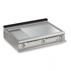 Queen9 Countertop Electric Flat/Ribbed Stainless Griddle Plate - 1200mm