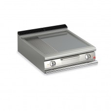 Baron Q90FT/E823 Queen9 Countertop Electric Flat/Ribbed Stainless Griddle Plate - 800mm