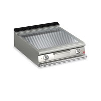 Queen9 Countertop Electric Ribbed Chrome Griddle Plate - 800mm