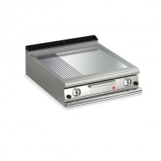 Baron Q90FTT/G825 Queen9 Countertop Gas Flat/Ribbed Chrome Griddle Plate Thermostat Cont. - 800mm