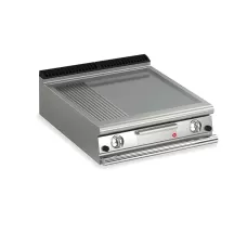 Baron Q90FTT/G820 Queen9 Countertop Gas Flat/Ribbed Mild Steel Griddle Plate Thermostat Cont. - 800mm
