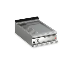 Baron Q90FTT/G620 Queen9 Countertop Gas Flat/Ribbed Mild Steel Griddle Plate Thermostat Control - 600mm