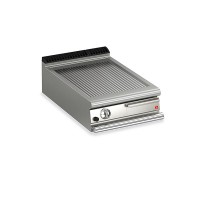 Queen9 Countertop Gas Ribbed Mild Steel Griddle Plate - 600mm