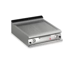 Baron Q90FTT/G810 Queen9 Countertop Gas Ribbed Mild Steel Griddle Plate Thermostat Cont. - 800mm