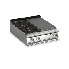 Baron Q90TPM/G8001SX Queen9 Countertop Gas Solid Top With 2 Burners On Left - 800mm