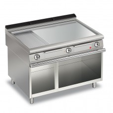 Baron Q90FTV/E1225 Queen9 Electric Flat/Ribbed Chrome Griddle Plate On Open Cabinet - 1200mm