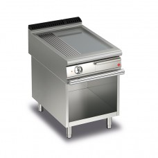 Baron Q90FTV/E620 Queen9 Electric Flat/Ribbed Mild Steel Griddle Plate On Open Cabinet - 600mm