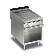 Baron Q90FTV/E623 Queen9 Electric Flat/Ribbed Stainless Griddle Plate On Open Cabinet - 600mm