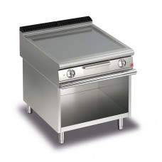 Baron Q90FTV/E803 Queen9 Electric Flat Stainless Griddle Plate On Open Cabinet - 800mm