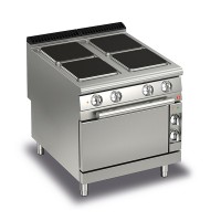 Queen9 Electric Range 4 Square Cast Iron Plate and Electric Oven - 800mm