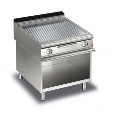 Baron Q90FTV/E815 Queen9 Electric Ribbed Chrome Griddle Plate On Open Cabinet - 800mm