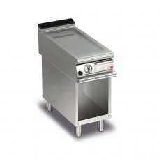 Baron Q90FTTV/G400 Queen9 Gas Flat Mild Steel Griddle Plate Thermostat Cont. On Open Cabinet - 400mm