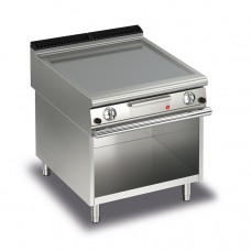 Baron Q90FTTV/G803 Queen9 Gas Flat Stainless Griddle Plate Thermostat Cont. On Open Cabinet - 800mm