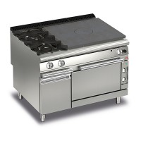 Queen9 Gas Solid Top With 2 Burners On Left And Electric Oven With Cupboad - 1200mm