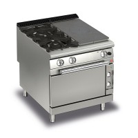 Queen9 Gas Solid Top With 2 Burners On Left And Gas Oven - 800mm