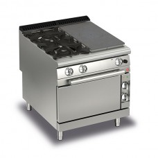Queen9 Gas Solid Top With 2 Burners On Left And Oven - 800mm