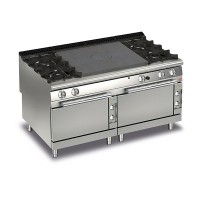 Queen9 Gas Solid Top With 2 Burners On Left and Right And Double Electric Oven - 1600mm