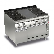Baron Q90TPMF/GE1201 Queen9 Gas Solid Top With 2 Burners On Left and Right And Electric Oven With Cupboad - 1200mm