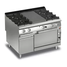Baron Q90TPMF/G1201 Queen9 Gas Solid Top With 2 Burners On Left and Right And Oven With Cupboad - 1200mm