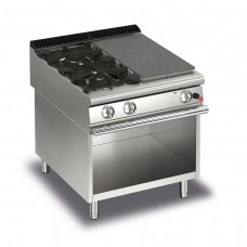 Queen9 Gas Solid Top With 2 Burners On Left On Open Cabinet - 800mm
