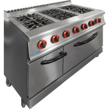 Gasmax by FED JZH-RP-6LPG Six Gas Burner Range With Large Oven LPG