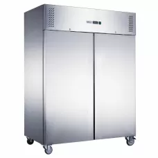 Stainless Steel two full door upright fridge 1200L