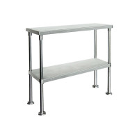 Premium Two Tier Stainless Bench Overshelf, 1200mm
